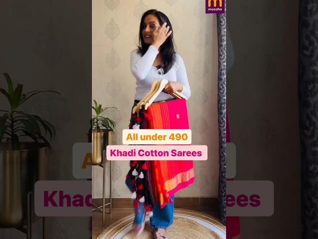 meesho khadi cotton saree review #meesho #meeshohaul #khadisaree #saree #ytshorts #fashion #shorts
