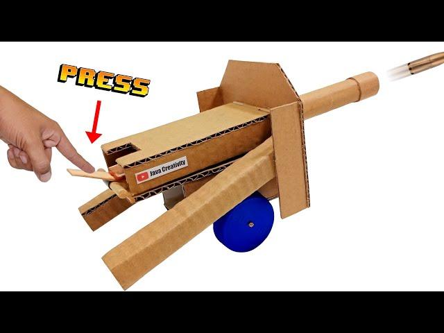 How To Make Cannon With Cardboard That Can Shoot | Cardboard Cannon | Awesome Craft | Amazing Craft