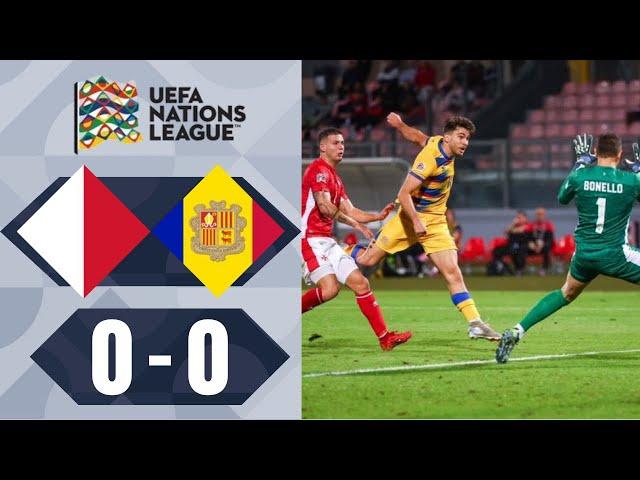 Malta vs Andorra (0-0) Gabriel Mentz Red Card and Extended Highlights, UEFA Nations League