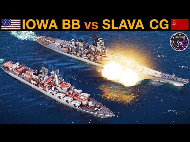 US Iowa Battleship vs Soviet Slava Missile Cruiser (Naval Battles 155) | Sea Power