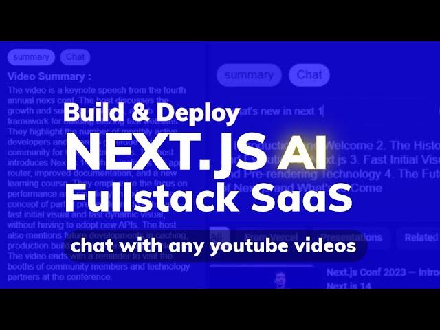 Build FullStack AI SAAS Application and chrome extension using Next.js 14, GPT, Stripe Tutorial