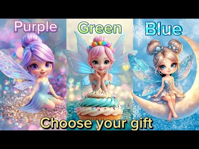 Choose your Gift #chooseyourgift #pickone #3giftbox #purple #green #blue #3giftboxchallenge