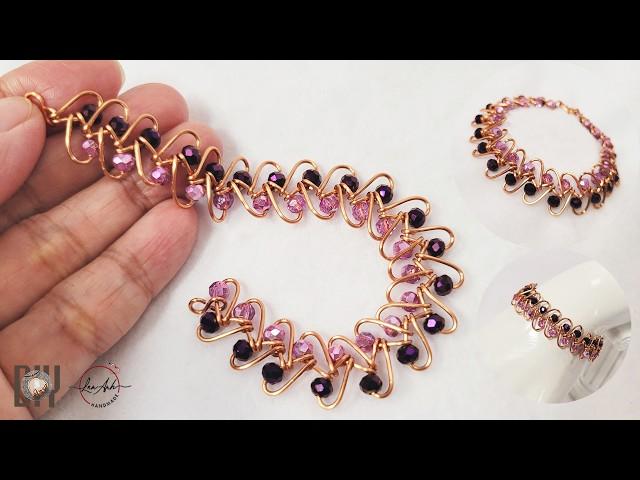 Cute and easy beaded chain bracelet tutorial for beginners 1065