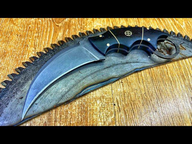 Making A Karambit Knife From A Saw Blade