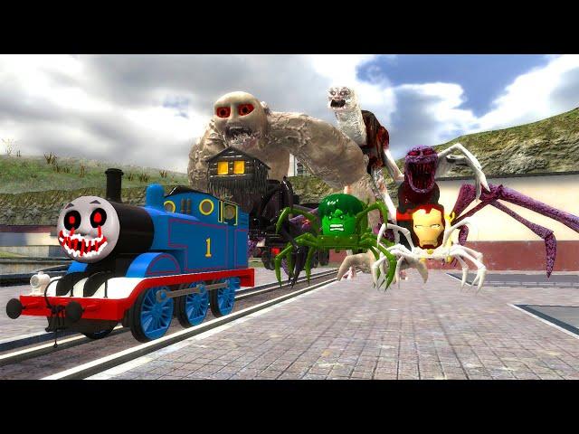 Building a Thomas Train Chased By Cursed Thomas Friends turned into Choo Choo Charles in Garry's Mod