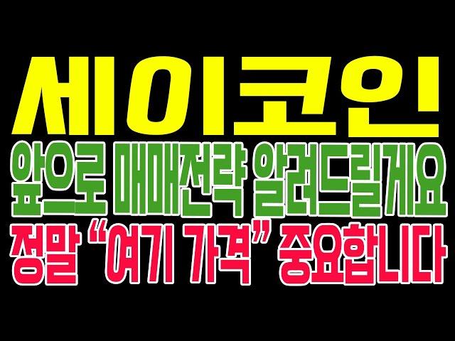 [세이 코인전망] 앞으로 매매전략 알려드릴게요!! 정말 "여기 가격" 중요합니다!! #세이호재 #세이 #세이목표가 #세이대응