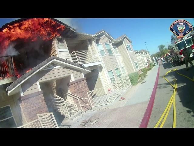 SBCoFD Division 6, Victorville Commercial Structure Fire Rodeo Meadow Apartments 10/11/17