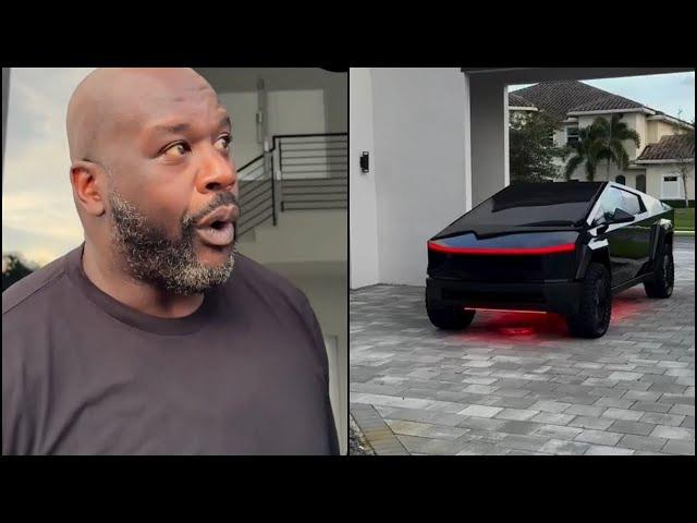 Shaq becomes the first man ever to get a wide body Tesla Cybertruck