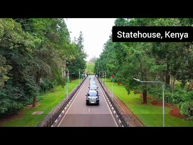 Raila Odinga's powerful entry into Statehouse, Nairobi on Ruto's invitation. Kenya.