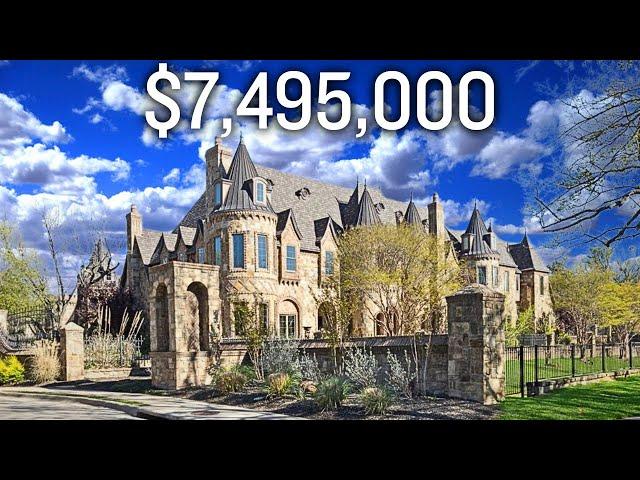 Touring a $7,495,000 Dallas CASTLE With INSANE Playboy Mansion GROTTO!