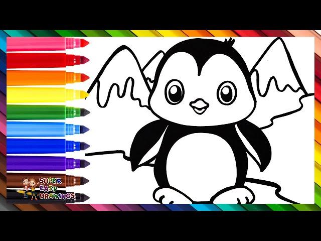 How to Draw a Penguin  Draw and Color a Cute Penguin ️ Drawings for Kids