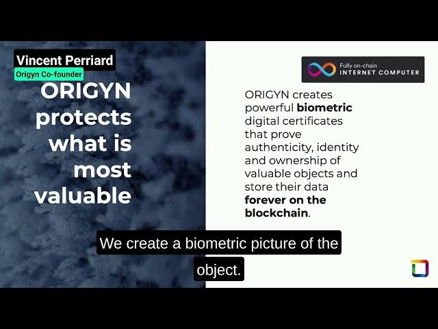 Vincent Perriard Origyn Co-founder. Reluxury Talks 2022 - Origyn Foundation Pitch - What we do?