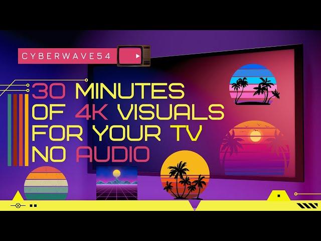 30 Minutes of 4K Visuals NO SOUND #tv #neon #discolights