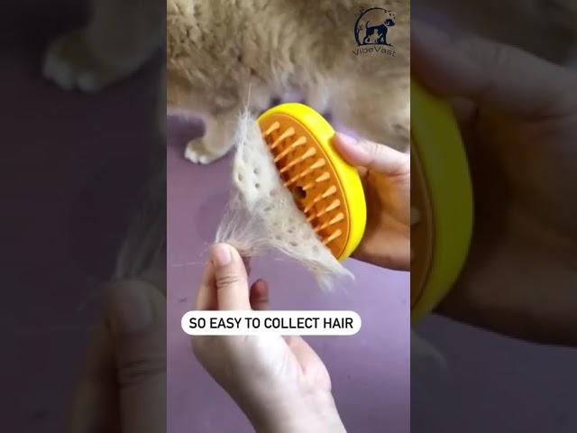 Unravel a purr-fect grooming session with our 3-in-1 Steam Brush