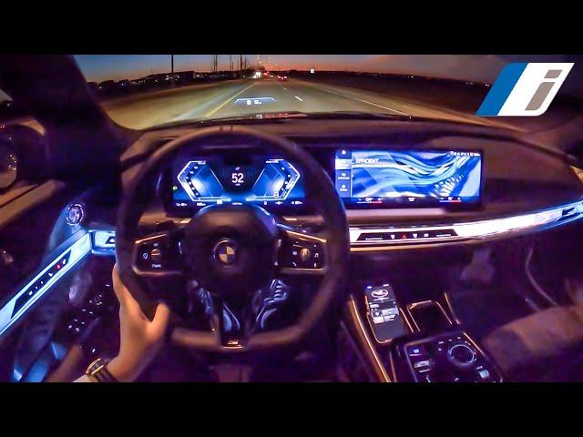 2023 BMW i7 xDrive60 POV Night Drive - BEST Luxury Electric Sedan??