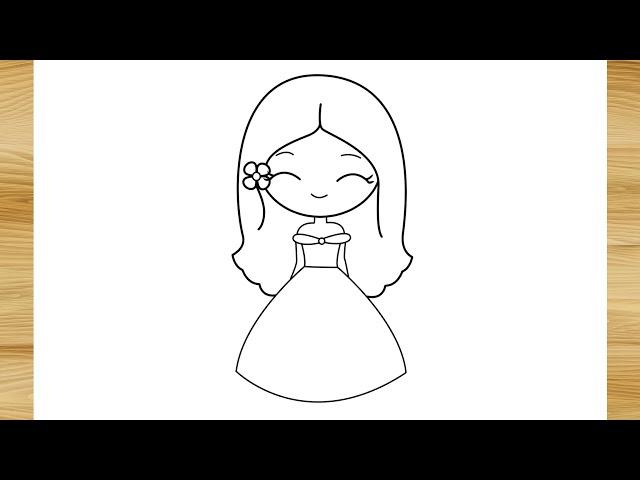 كيفية رسم فتاة اميرة || رسم بنات ||رسم سهل||تعليم الرسم للمبتدئين how to draw a girl