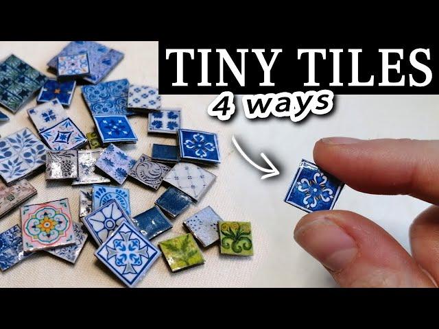 DIY Realistic Miniature Dollhouse Tiles | 4 EASY ways from Paper | 1:12 Scale