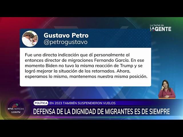 Petro asegura que durante gobierno Biden también suspendió llegada de migrantes | RTVC Noticias