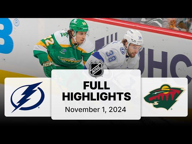 NHL Highlights | Lightning vs. Wild - November 1, 2024