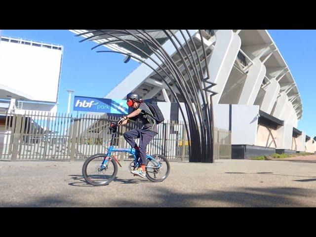 first Sunday ride with the Polygon Urbano 5 folding bike in Perth Western Australia