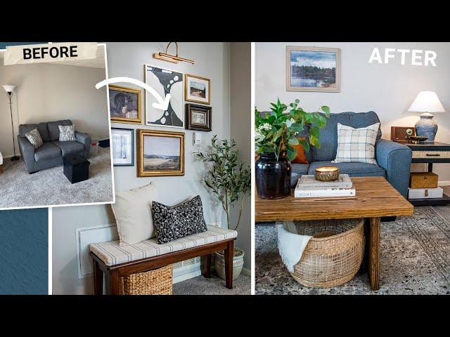 Renter-friendly living room makeover *FULL TRANSFORMATION*