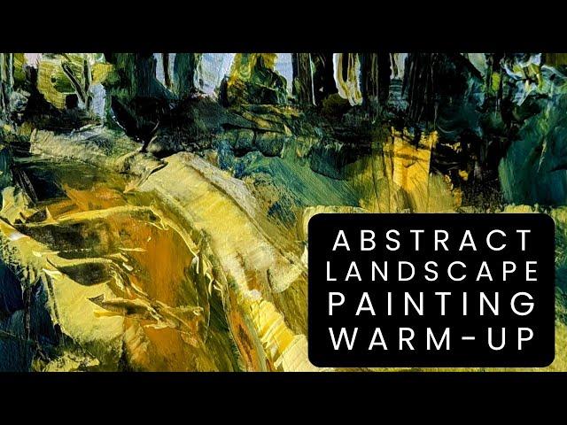 Abstract Landscape Painting Warm-up | 15 minute time limit (sped up) | Acrylic Painting Journal