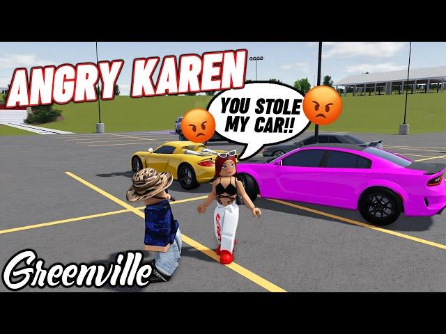 I TRIED STEALING A KARENS CAR... || ROBLOX - Greenville Roleplay