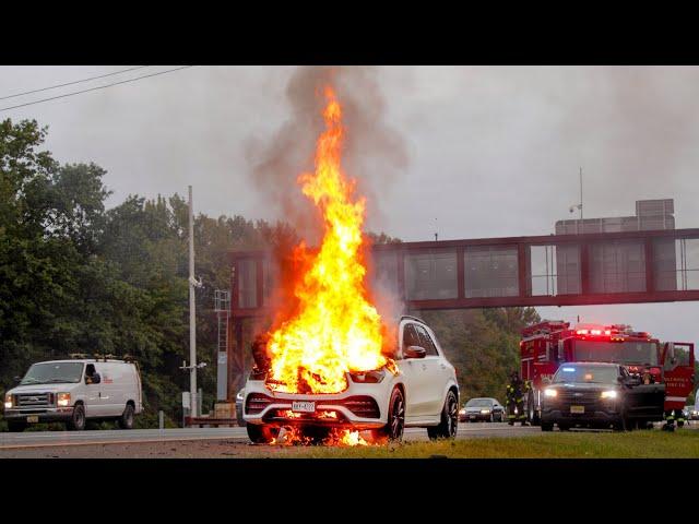 Pre Arrival Car Fire Garden State Parkway Wall New Jersey 9/30/24