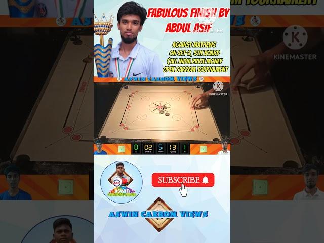 FABULOUS FINISH BY ABDUL ASIF AGAINST MATHEWS IN THE ALL INDIA PRICE MONEY OPEN CARROM TOURNAMENT