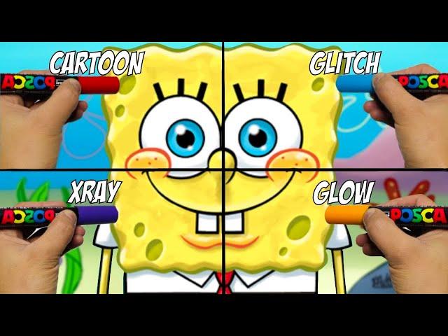 Drawing Spongebob BUT In 4 Different Styles!