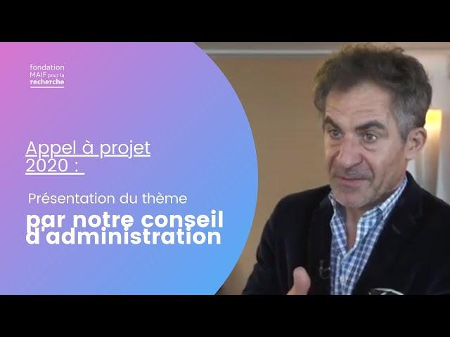 Fondation MAIF - Présentation de l'appel à projet 2020 par Etienne Klein, Anne Guillaume, etc.