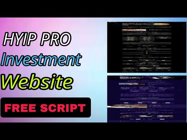 How to create Modern HYIP Investment Platform Website Using Hyip Pro PHP Script Laverl MySQL