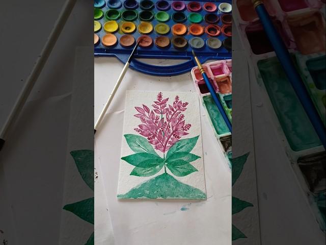 Magenta mist flowers 🩷 #watercolor #art #painting #shorts #youtube #drawing #flowers #easy