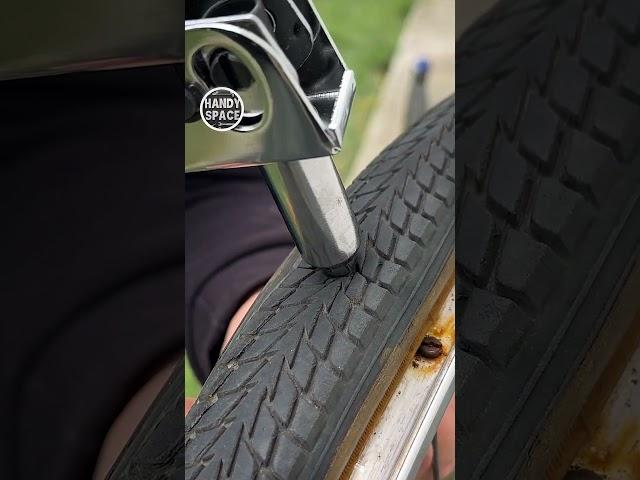 Clever! Life Hack with Bike Tire and Rivet #bike