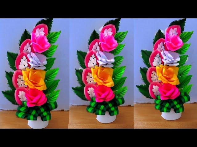 How to beautiful flower bouquet making with paper  / diy flower bouquet