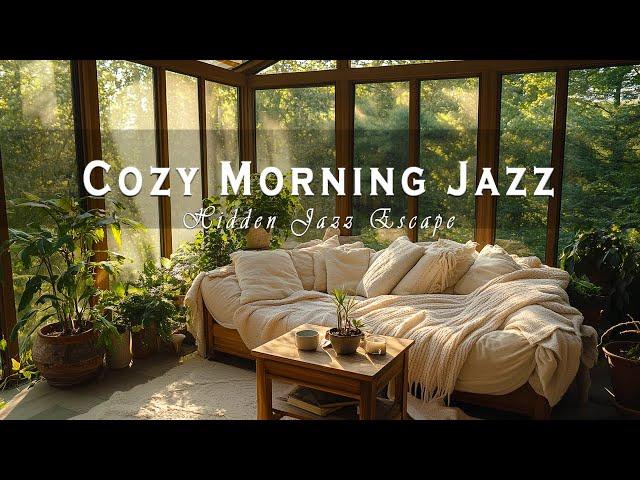 Healing Jazz Ambience | Cozy Sunlit Corner With Nature Serenity ~ Hidden Jazz Escape