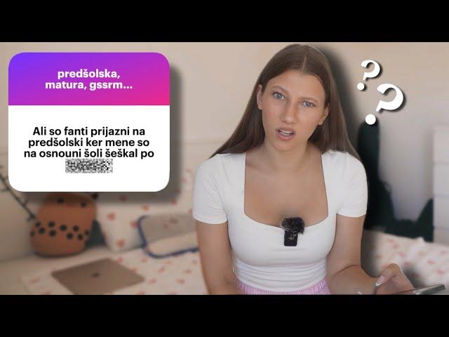 Q&A! Srednja šola, Predšolska vzgoja, Matura, Stress...