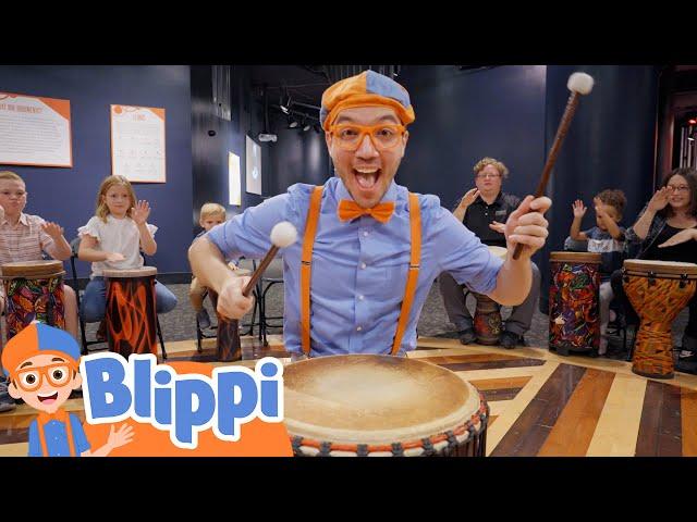 Blippi Plays Musical Instruments at Rhythm Discovery Center | Fun and Educational Videos for Kids