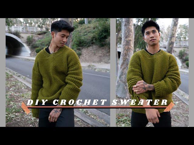 CROCHET SWEATER TUTORIAL FOR BEGINNERS | how to crochet an oversized pullover sweater EASY! 