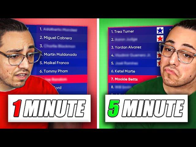 1 Minute Rebuild vs 5 Minute Rebuild