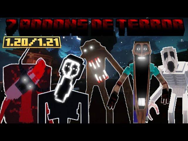 ¡TOP 7 ADDONS DE TERROR PARA MINECRAFT BEDROCK 1.20 - 1.21!