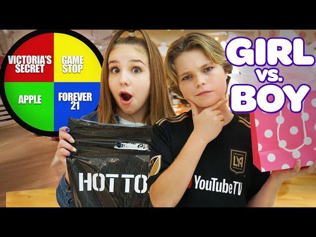 MYSTERY WHEEL SHOPPING CHALLENGE (GIRLS vs BOYS)**APPLE WATCH** | Piper Rockelle