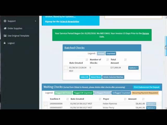 Overview of the Vcheck Merchant Control Panel