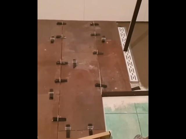 Gluing a Tile Floor Like a Pro! (Fast & Satisfying) #tileworks