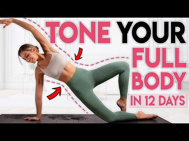 TONE YOUR FULL BODY  Sculpt Pilates Body Exercises | 12 min Workout