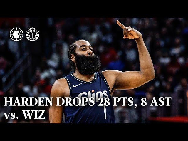 Harden Drops 28 PTS, 8 AST vs. Wizards Highlights | LA Clippers