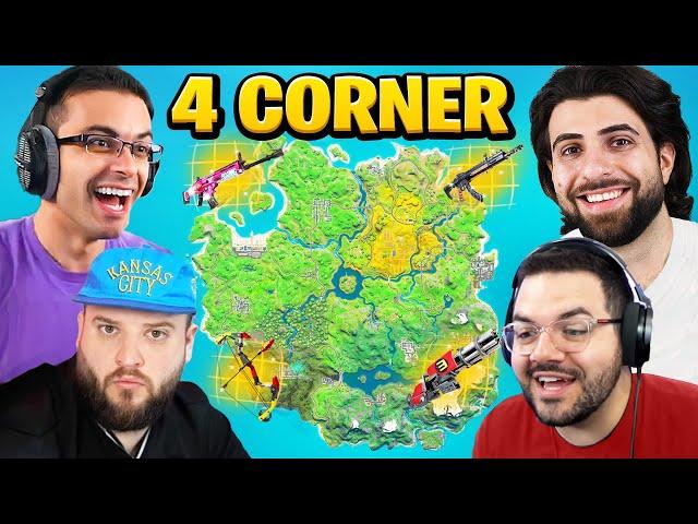 The 4 CORNER CHALLENGE in Fortnite Chapter 2!