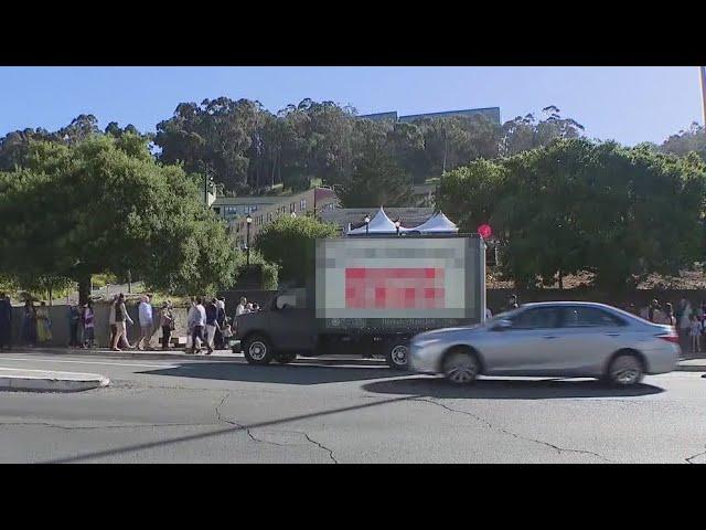 Controversial billboard outside UC Berkeley law school graduation