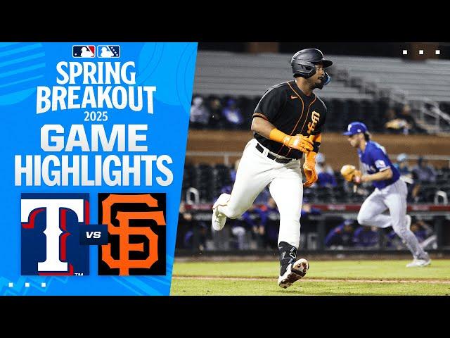Rangers vs. Giants Spring Breakout Game Highlights (3/15/25) | MLB Highlights