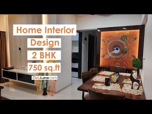 "Home Interior Design 2BHK - 750 sq. ft." by CivilLane.com